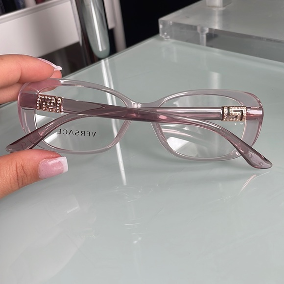 Versace round clear pink round cateye frames - Picture 2 of 7